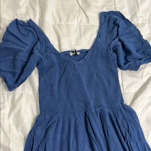 Dex Textured Blue Dress